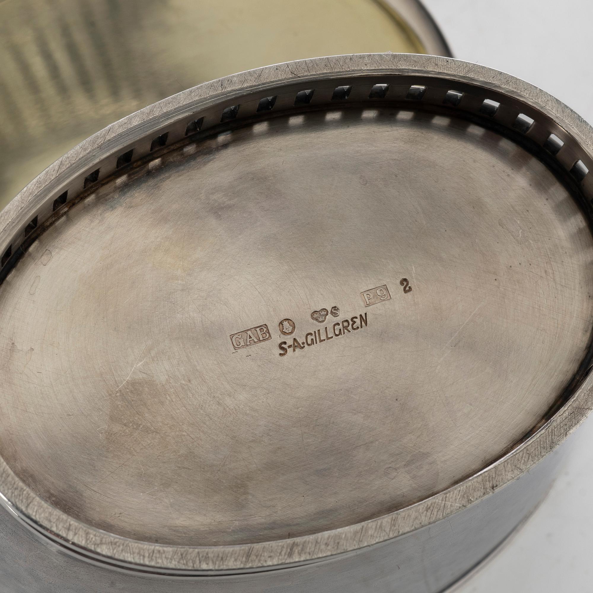 Sven-Arne Gillgren, Kaffeservis, 3 delar, silver, Swedish Modern, Stockholm 1965.