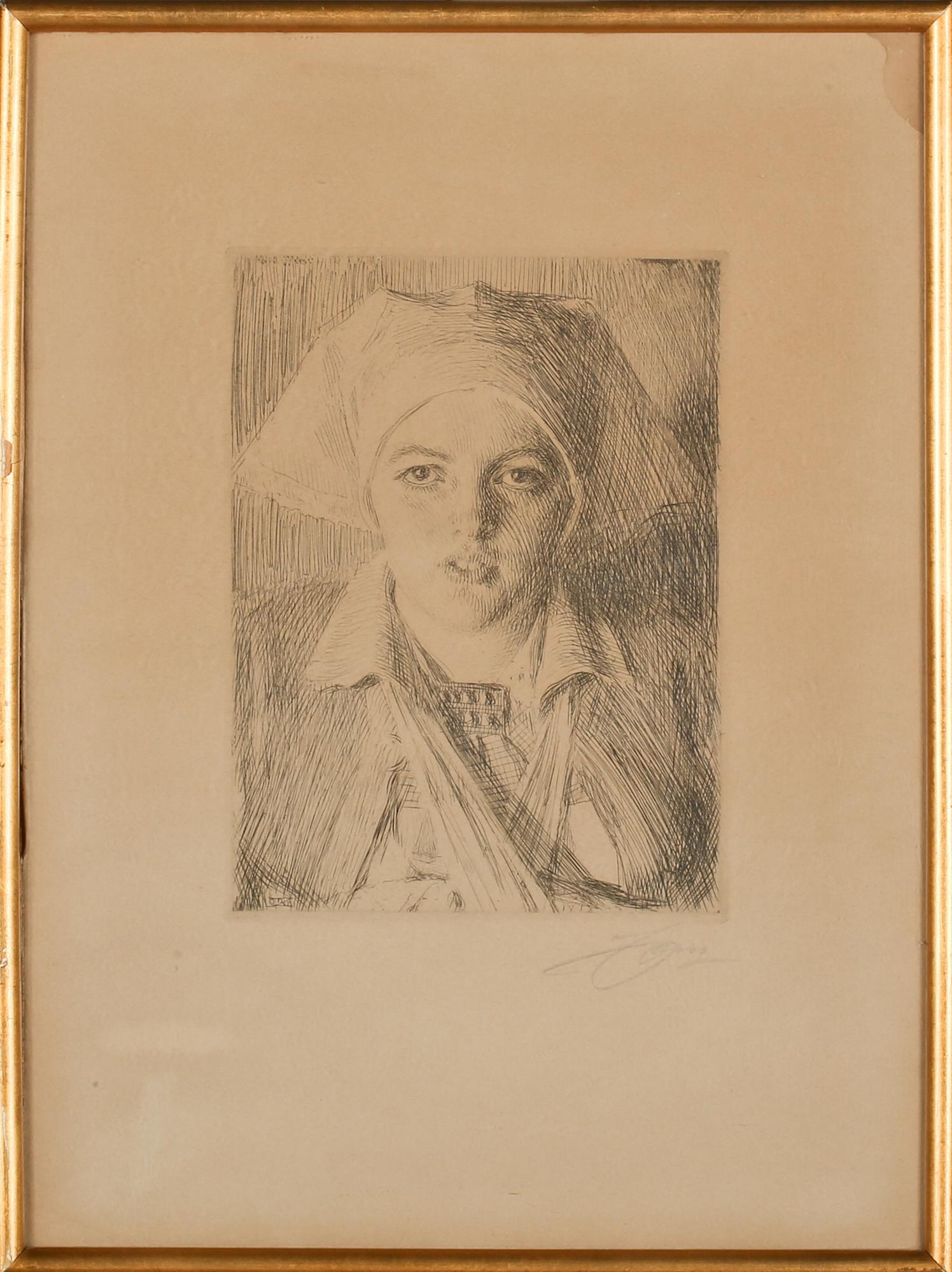 ANDERS ZORN, etsning, signerad.