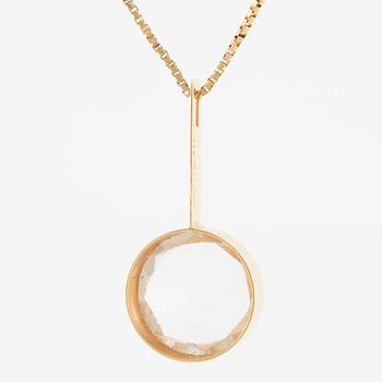 Pendant, 18K gold with rock crystal, chain Balestra 18K gold.
