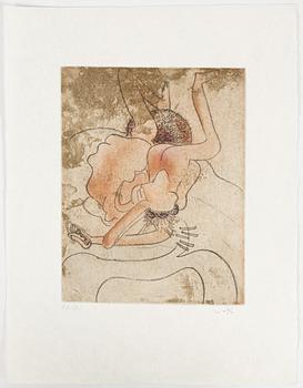 Roberto Matta, färgetsningar, fem stycken, 1971, signerade och numrerade 67/85.