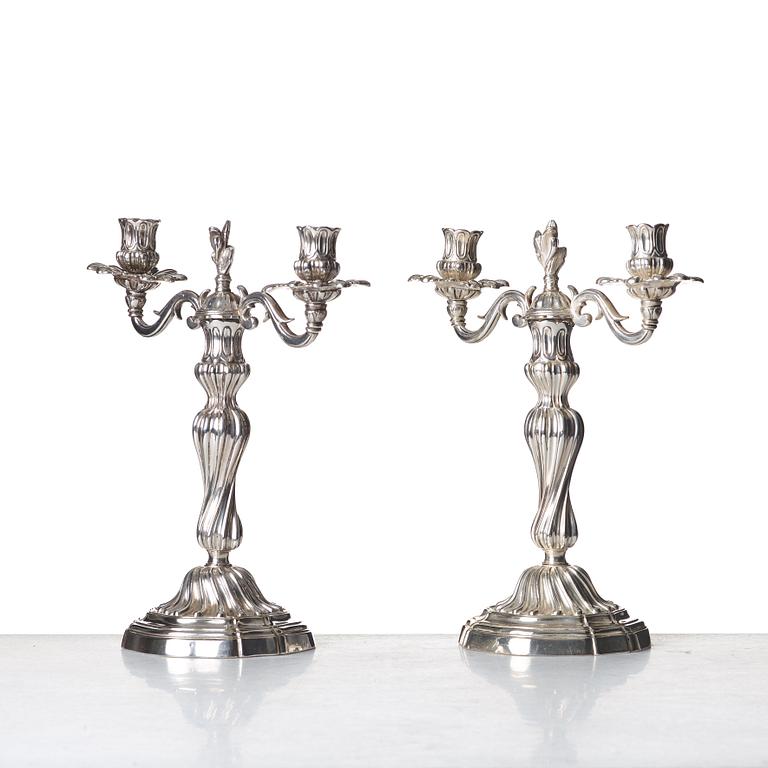 A pair of Louis XV mid 18th century candelabra.