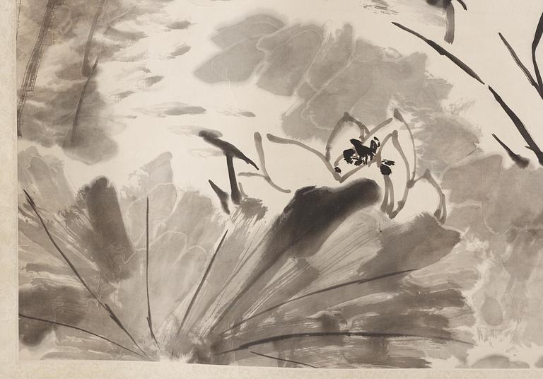 Li Kuchan, "Crane, Cliff, Bamboo and Lotus".