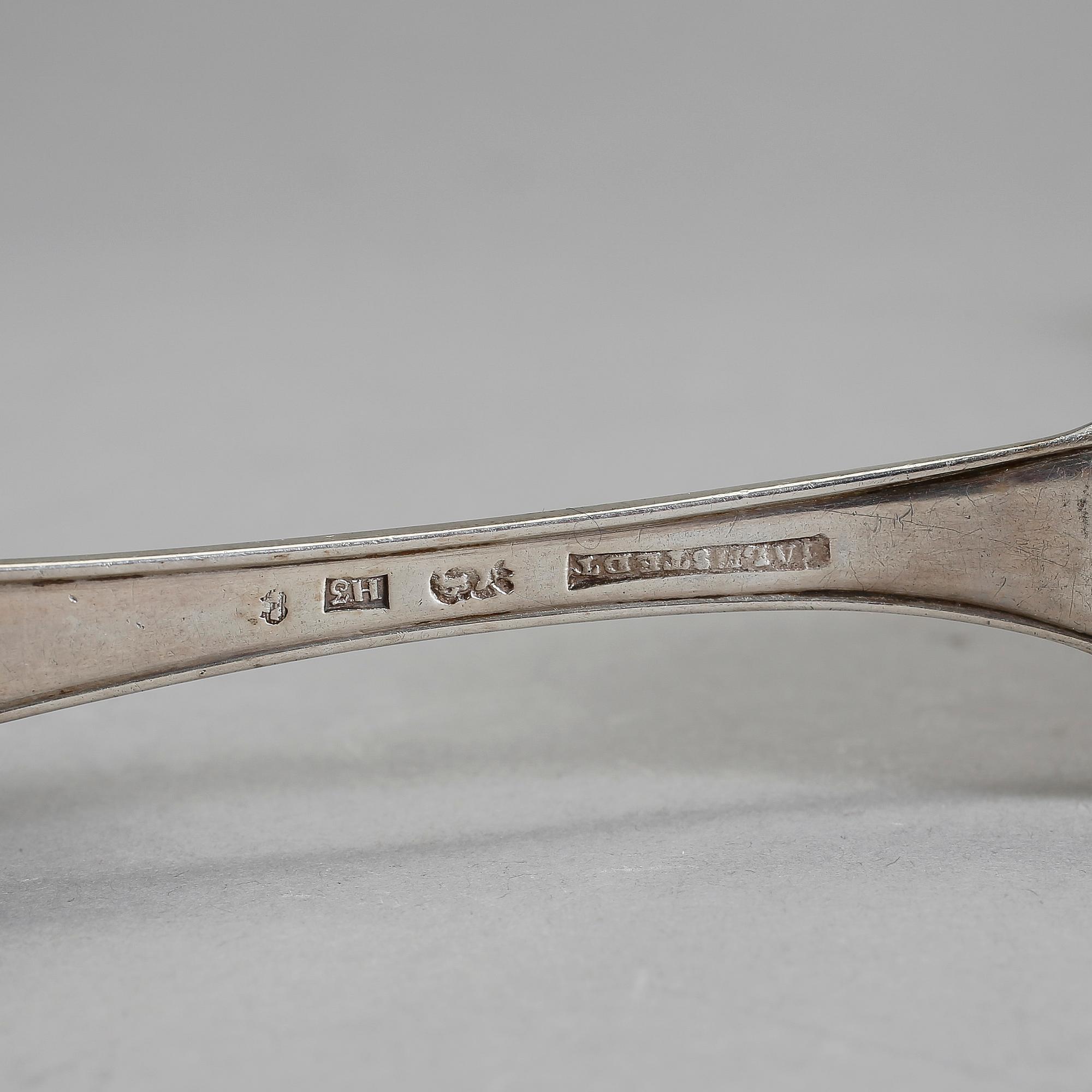 MATSKEDAR, 6 st. Silver. Johan Malmstedt, Göteborg 1814. Vikt ca 395 gram.