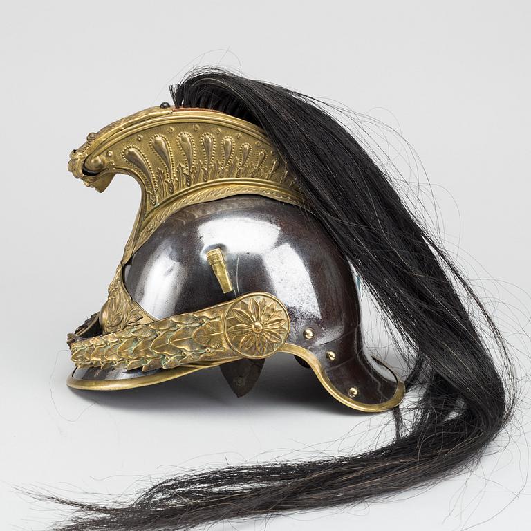 A model 1872 French Cuirassier heavy cavalry Officer helmet.