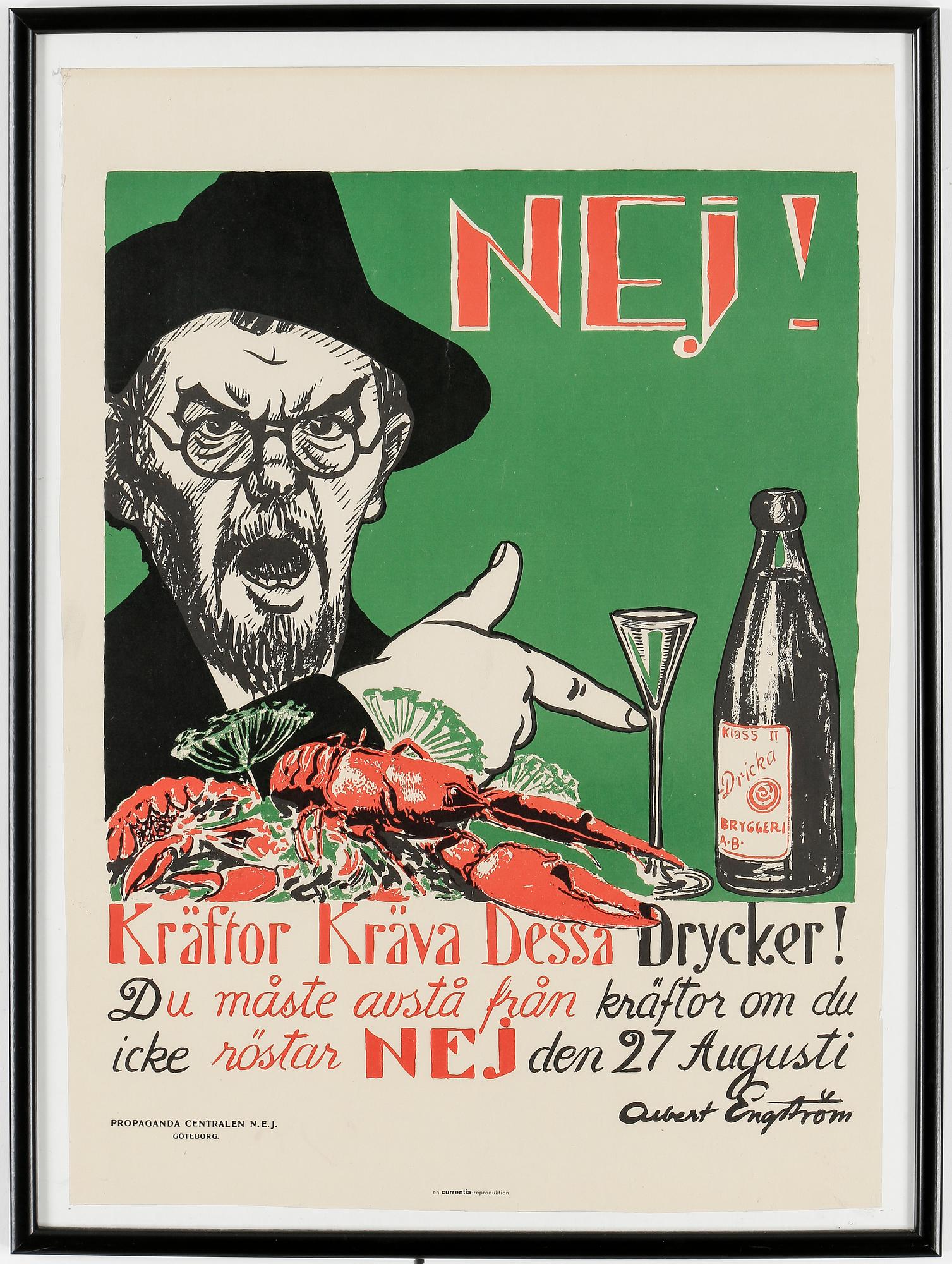 ALBERT ENGSTRÖM, efter "Nej! Kräftor kräva dessa drycker", 1900-talets senare del.