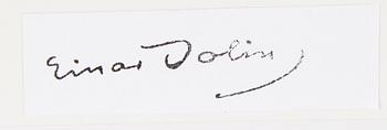 Einar Jolin, pencil on paper, stamp signed on verso Einar Jolin.