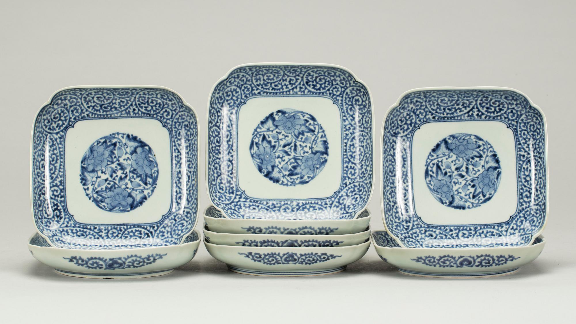 SKÅLFAT, porslin, 8 st Japan, 1900-tal.