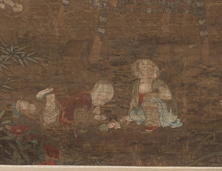 RULLMÅLNING, okänd konstnär, troligen Mingdynastin, 15/1600-tal.
