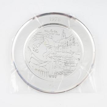 Årsskålar/årstallrikar, 8 st, silver, GEWE, Malmö. 1975-81.