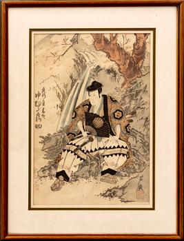 Ashiro Harukawa, color woodblock print, Japan 19th / 20th Centurt.