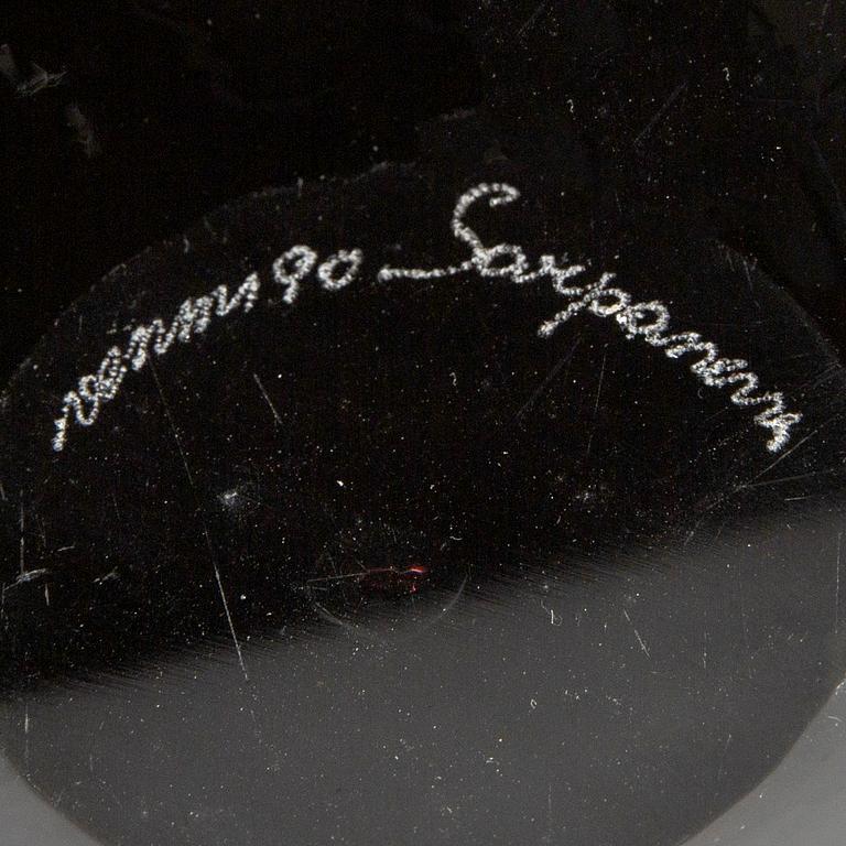 A 1990 "Vire" Timo Sarpaneva decanter with stopper for Venini, Italy.