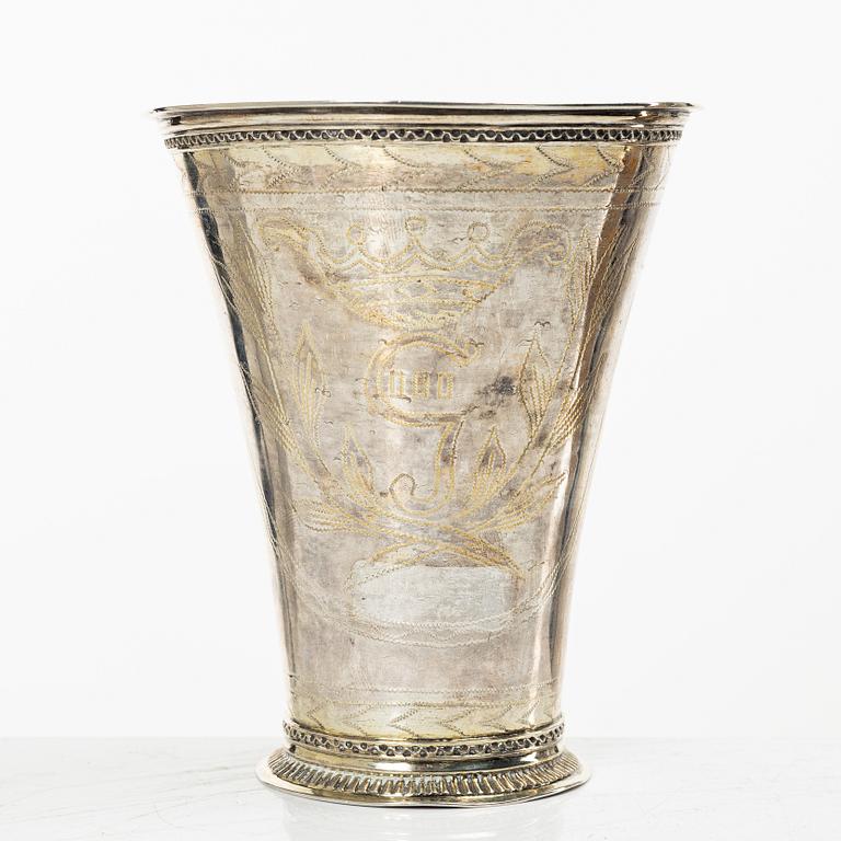 Bägare, silver, Samuel Lyberg, Borås, verksam 1778-1834.