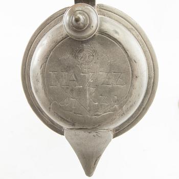 Candle holders 5 pcs Sweden/Germany 19th century tin.