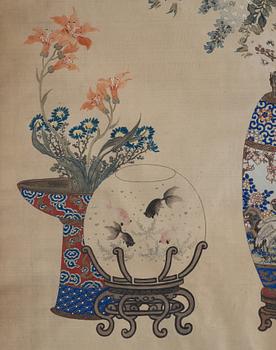 A scroll painting, ink and colour on paper, signed Wang Chengxun 王承勲, late 19th/early 20th century.