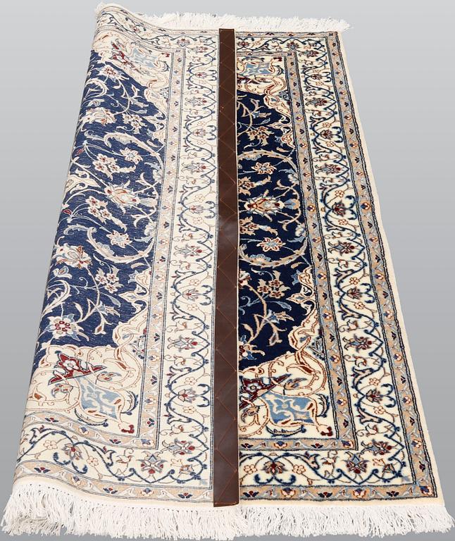 A part silk Nain rug, so called 6 LAA, ca 140 x 98 cm.