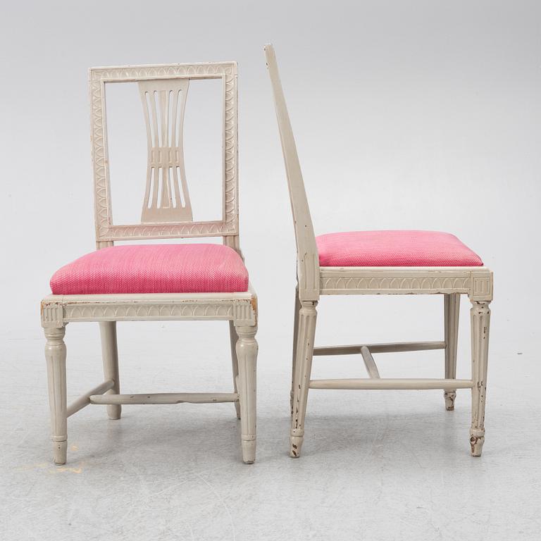 Stolar, 5 st, omkring år 1800, Sengustavianska.