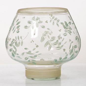 Vase, painted glass, Köklax Glasbruk, Finland 1940s.
