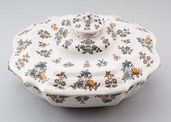 TERRIN med lock, fajans, märke för Joseph Olérys, Moustier.