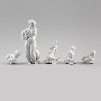 FIGURER, 5 st, porslin, Kai Nielsen, Bing & Gröndahl.
