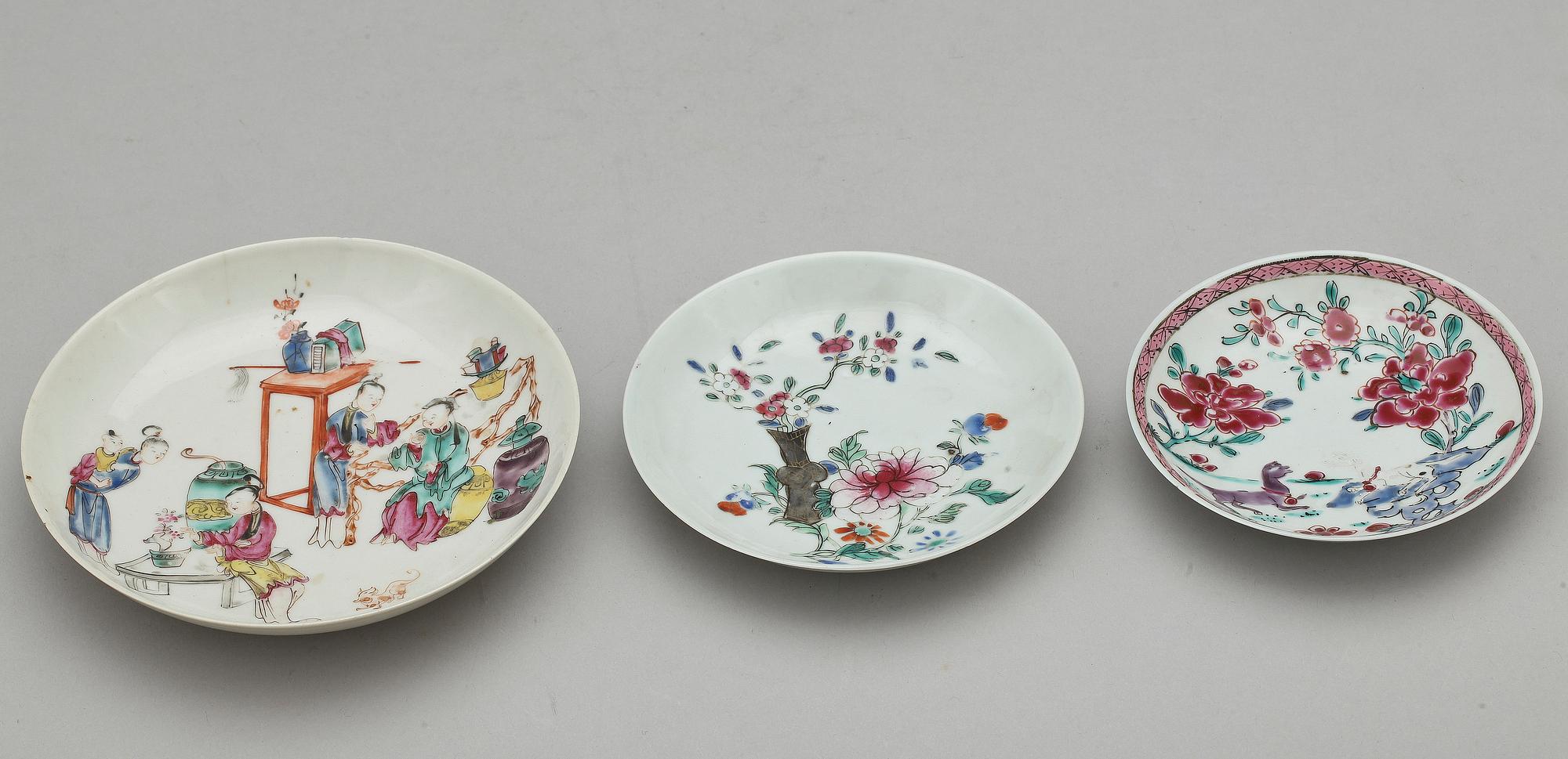 KOPPAR, 5 st samt FAT, 3 st, porslin, Kina, 1700-tal.