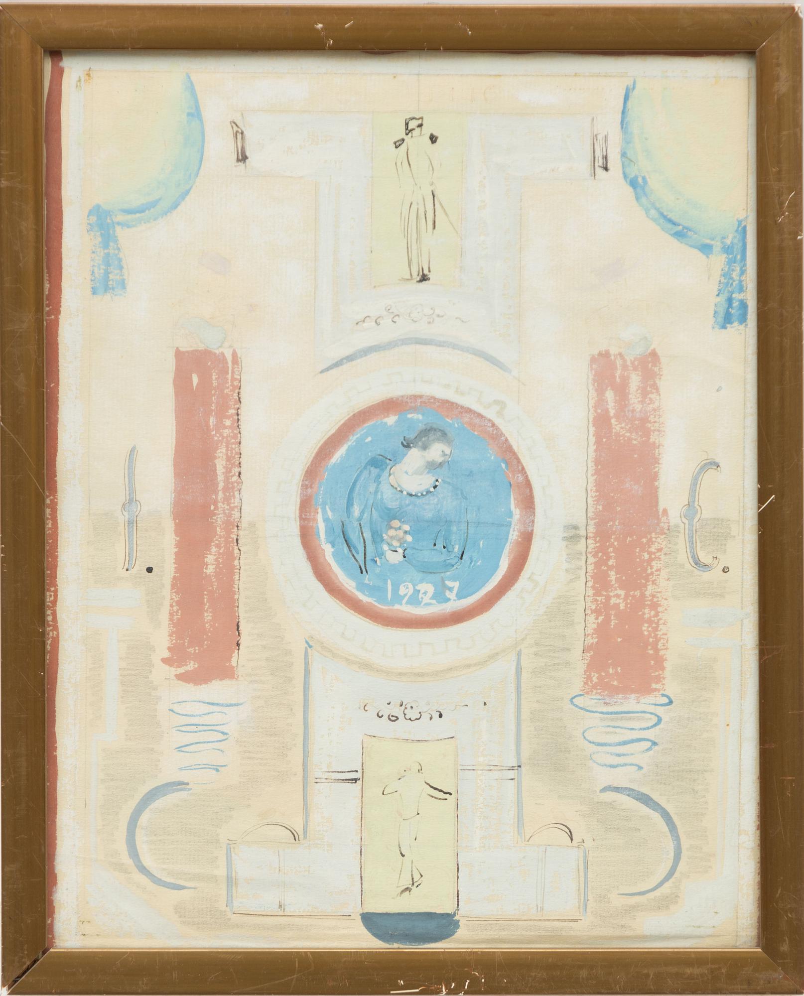 Erik Chambert, Motif from Paris, Oslo, Wall painting.