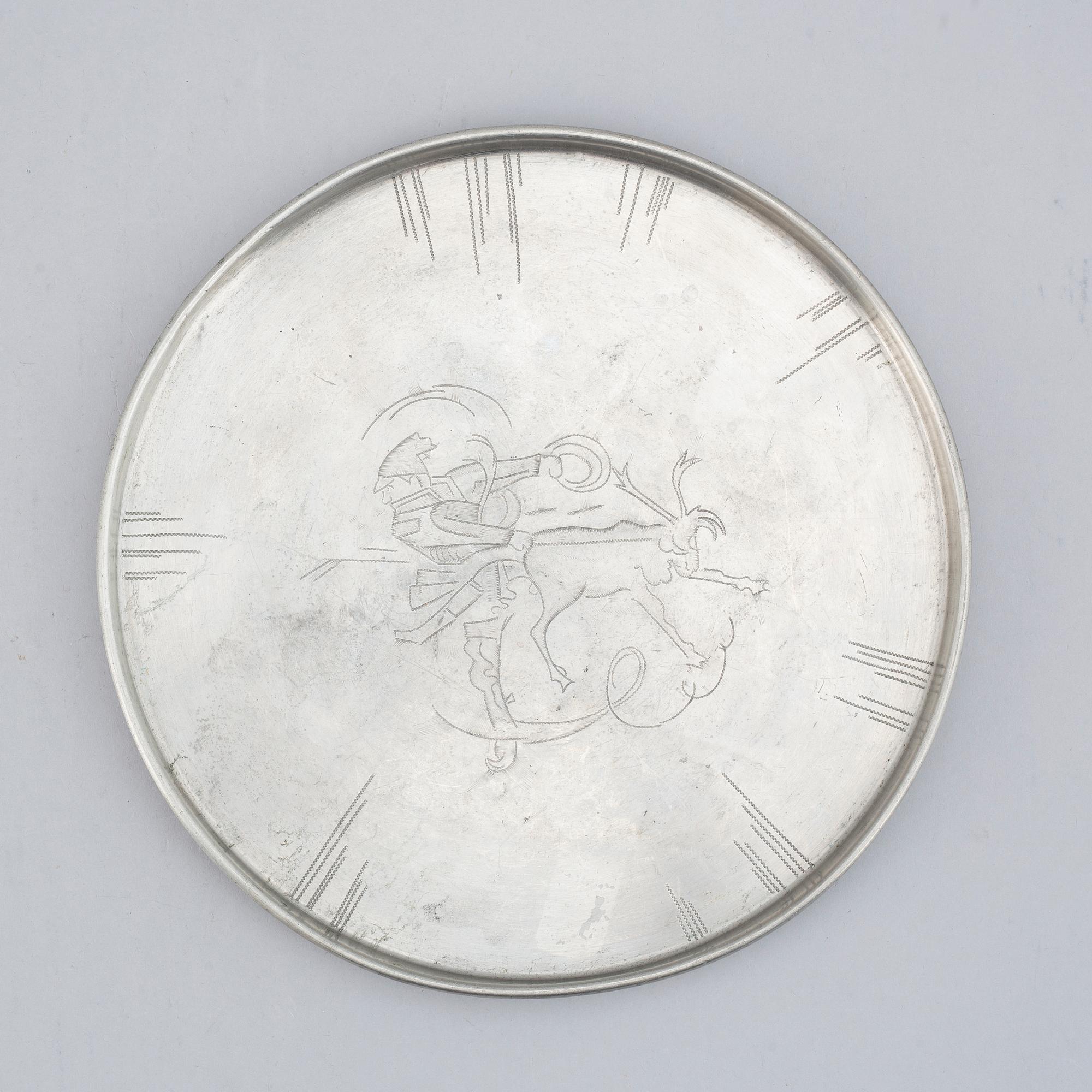 FIRMA SVENSKT TENN, a pewter tray. Stockholm 1930.