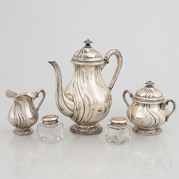 A three-piece silver coffee service, Rococo style, 1927.