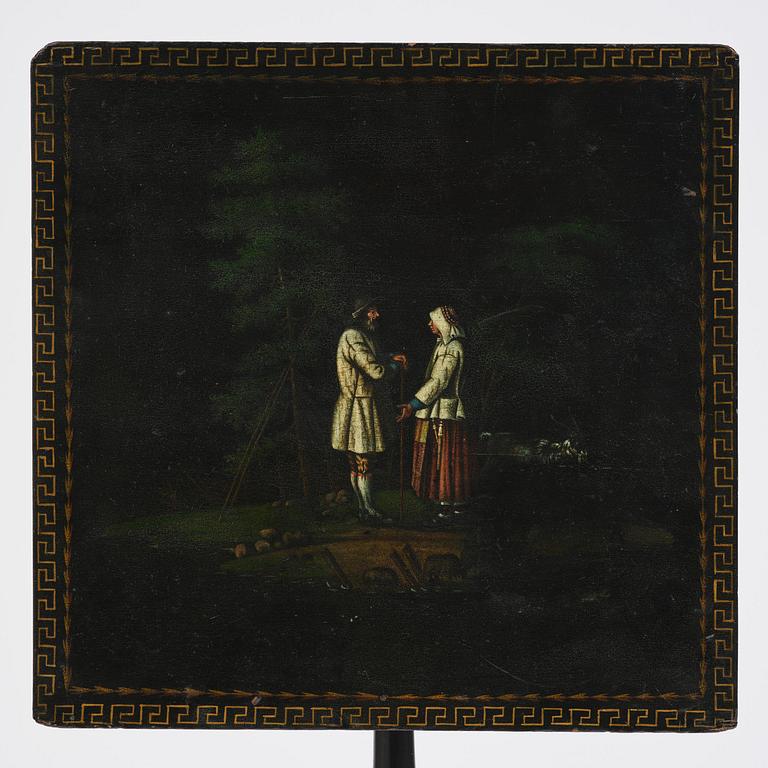 A late Gustavian tilt-top table from J. N. Asplinds workshop in Falun (1785-1820).