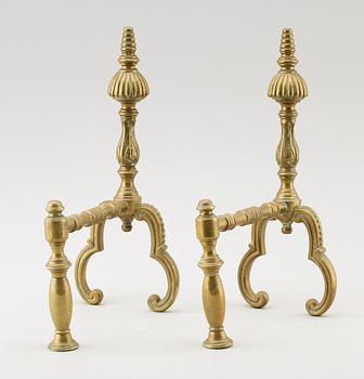 ELDHUNDAR, 1 par, mässing, 1800-/1900-tal.
