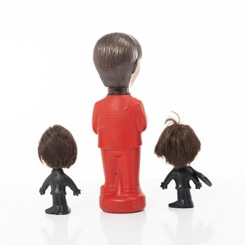 The Beatles, collectible figures, 3 pcs., NEMS Enterprises, 1960s, England.