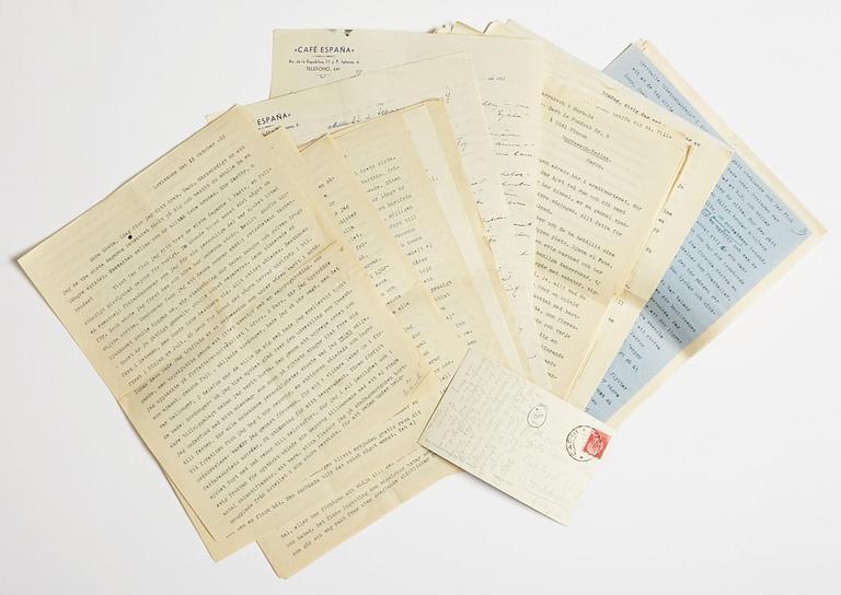 LETTERS (36) and POEMS from Ulla Bjerne-Biaudet to GAN (Gösta Adrian-Nilsson).