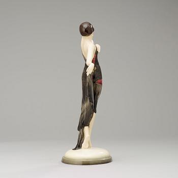 A Josef Lorenzl Art Deco figure 'Spanisher Shawl', Goldscheider, Vienna, model 5822.