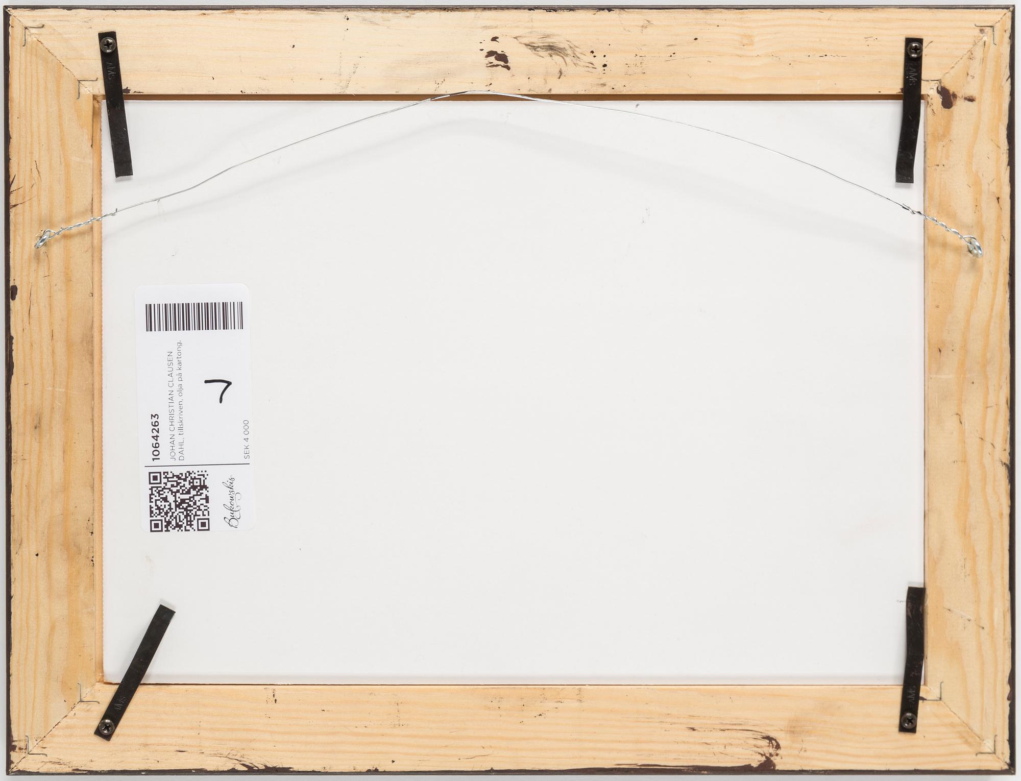 JOHAN CHRISTIAN CLAUSEN DAHL, attributed to. Oil on paper-board.