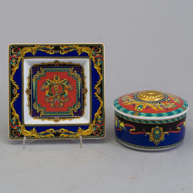 A set of three porcelain ware, " Le Roi Soleil", Versace for Rosenthal.