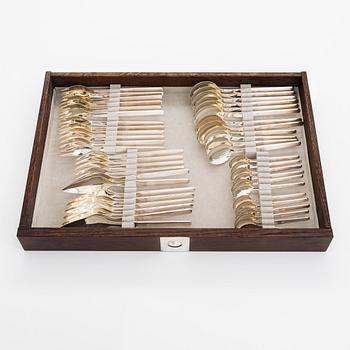 Tapio Wirkkala, A 98-piece set of 'Marski' sterling silver cutlery, Kultakeskus, Hämeenlinna 1988. Original cutlery box.