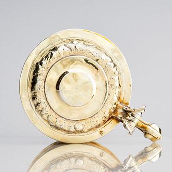 A Baroque German parcel-gilt silver tankard, mark of Johann Rohde II (1684-1726), Danzig, circa 1690.