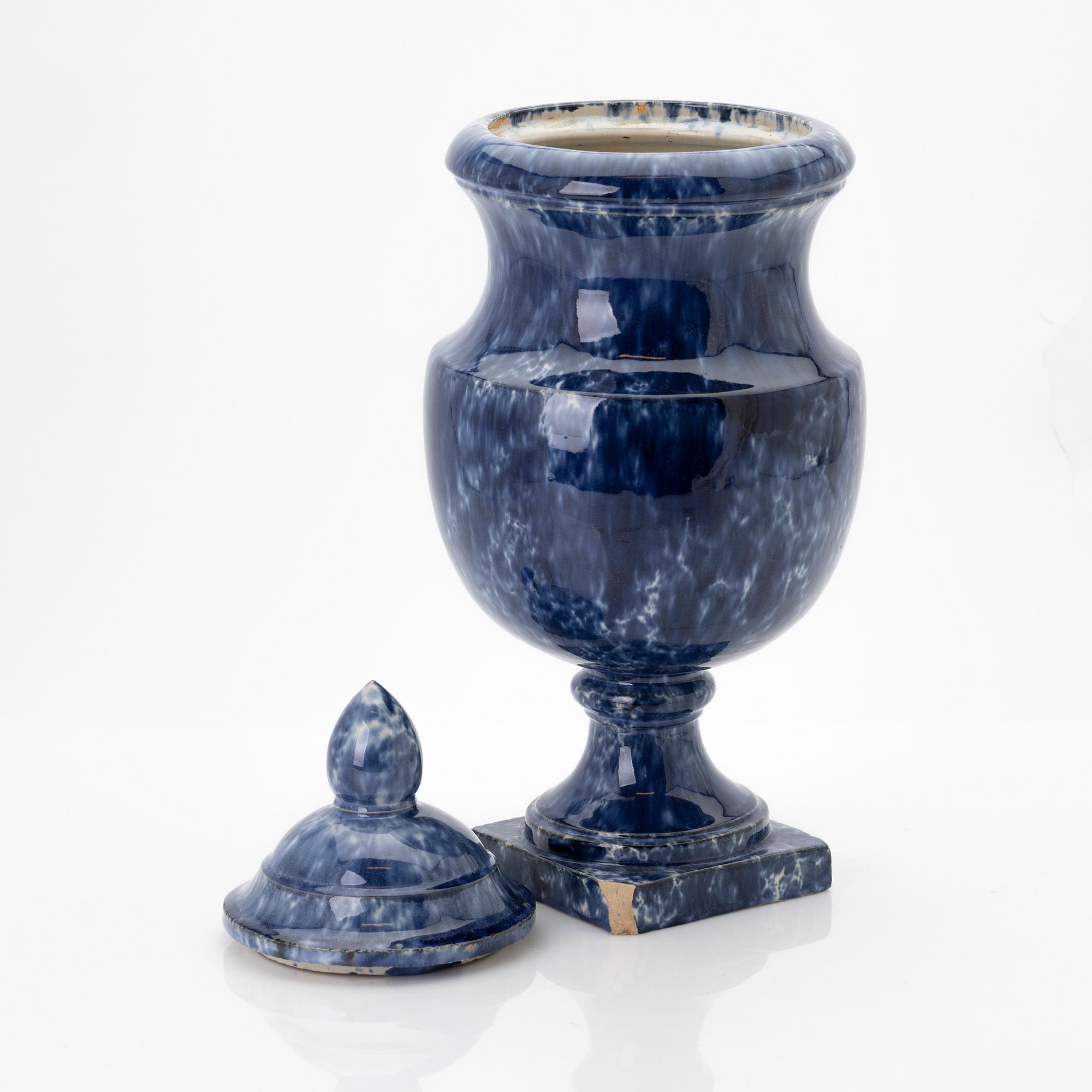 Lidded urn, Höganäs, Anders Rydström, 19th century.