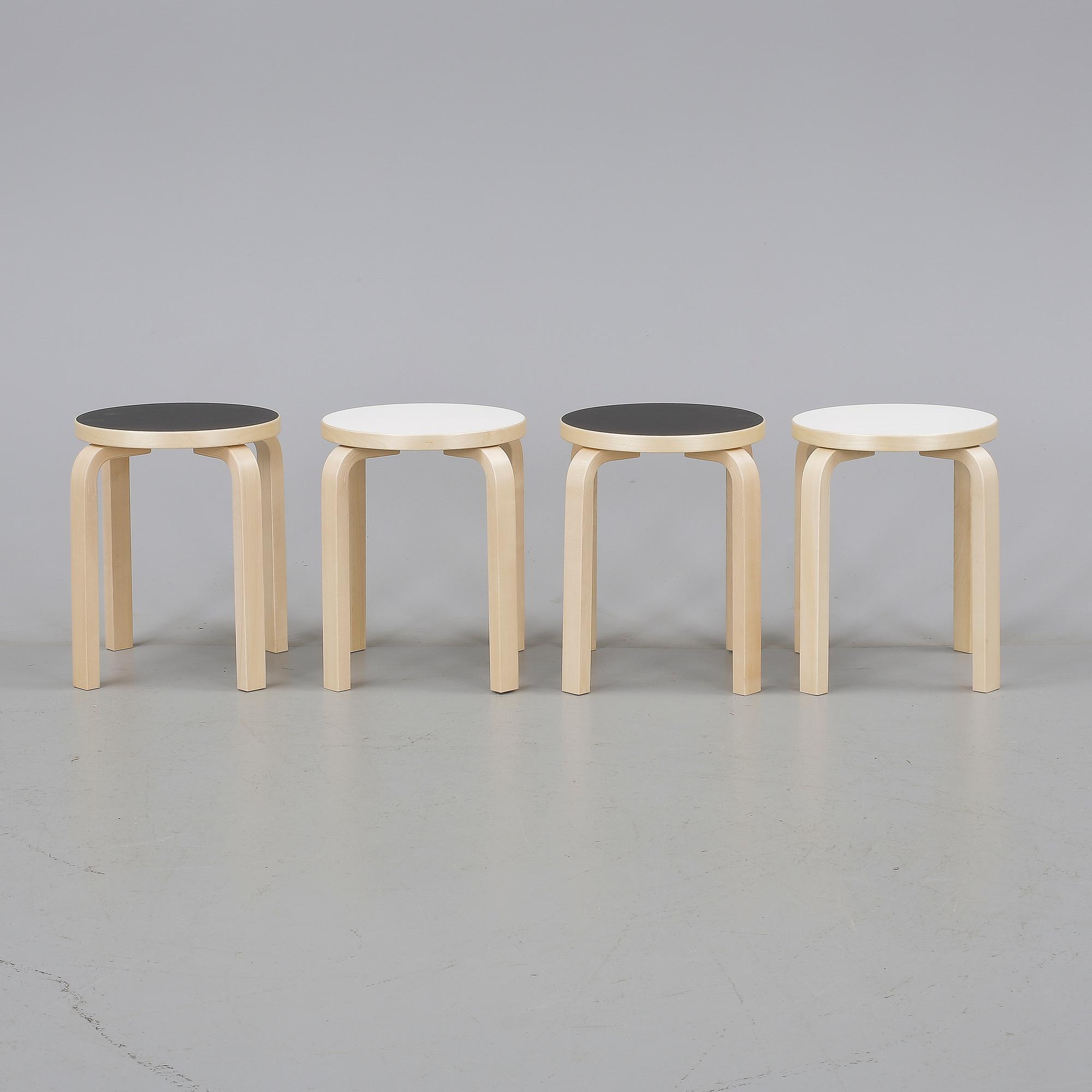 PALLAR, 4st, modell 60, Alvar Aalto, Artek.