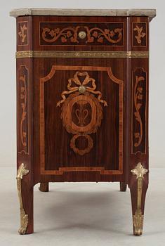 A Gustvian late 18th century commode by N. Korp, not signed.