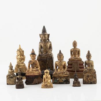 A group of Buddha scultptures, Burma and Thailand, 20th Century.