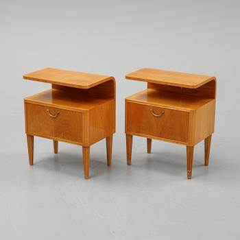 A pair of bedside tables, Swedish Modern, Bodafors, 1940's. Signed.