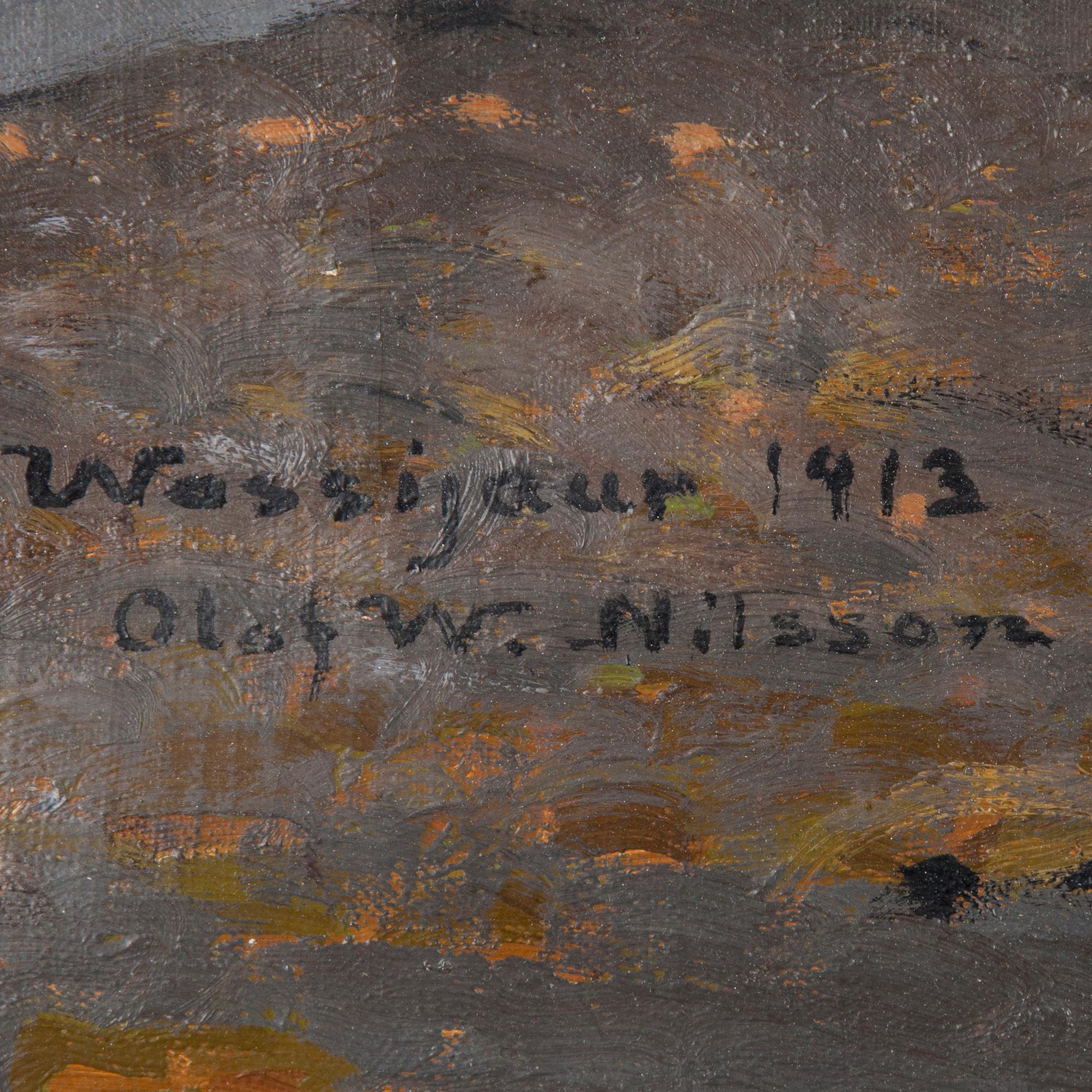 OLOF WALFRID NILSSON, oil on canvas, signed Olof W. Nilsson and dated Wassijaur 1913.