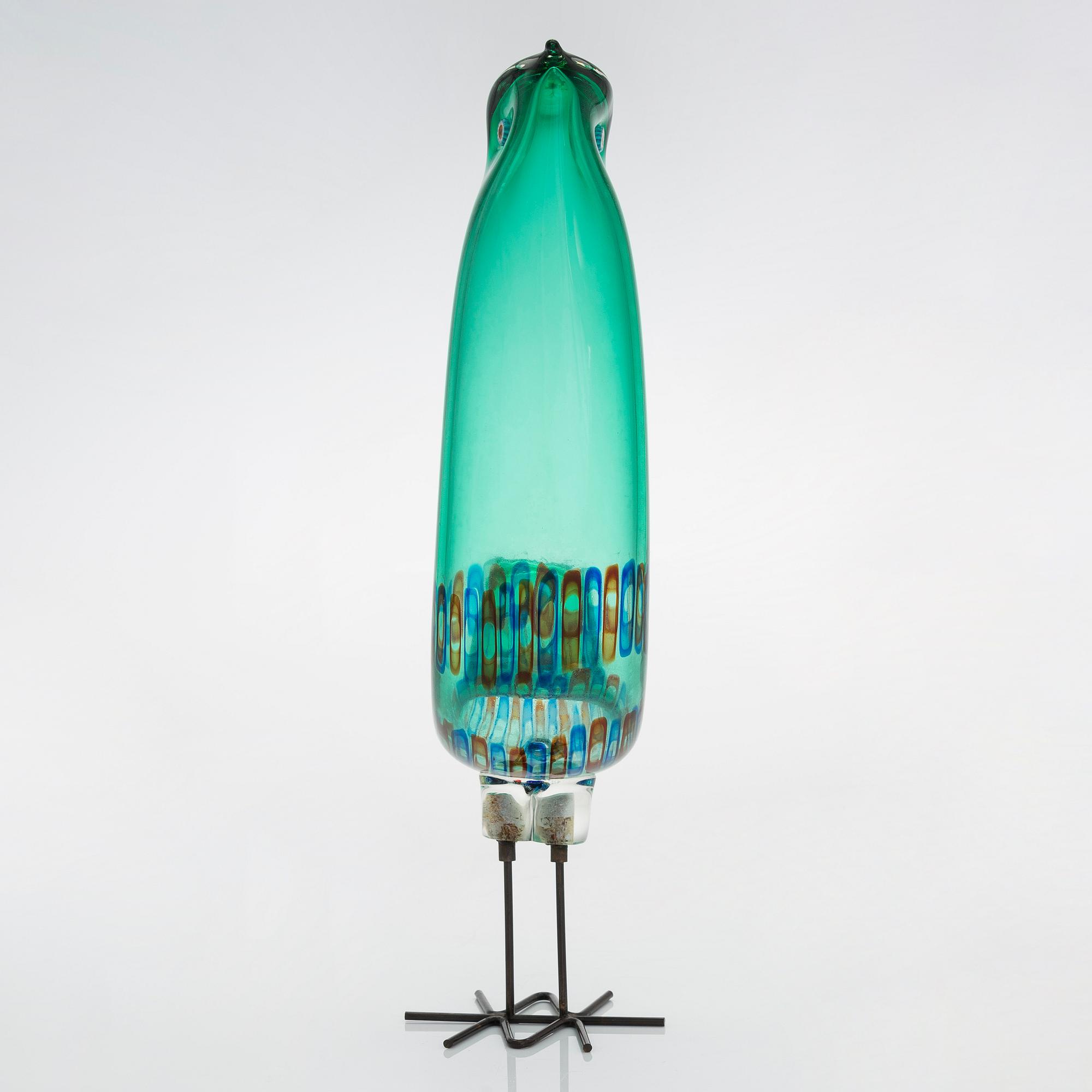 Alessandro Pianon, "Pulcino", skulptur, glas, Vistosi, Murano, Italien, 1960-tal.