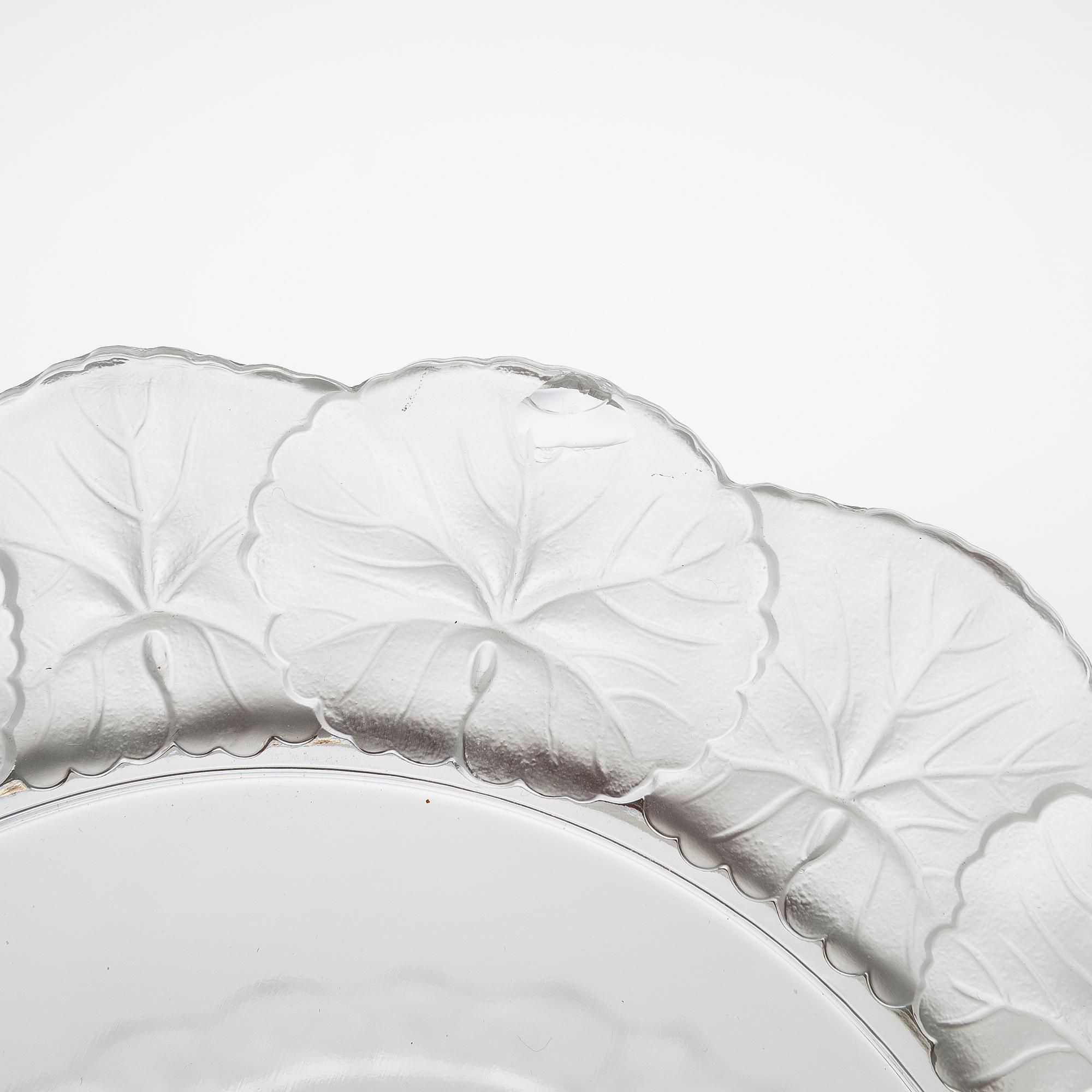 Tallrikar, 20 st, "Honfleur", Lalique, Frankrike 1900-talets senare hälft.