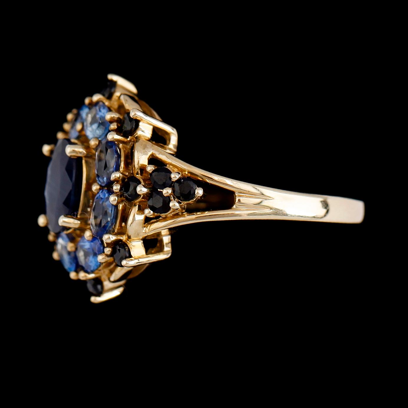RING, 10K guld, safirer.