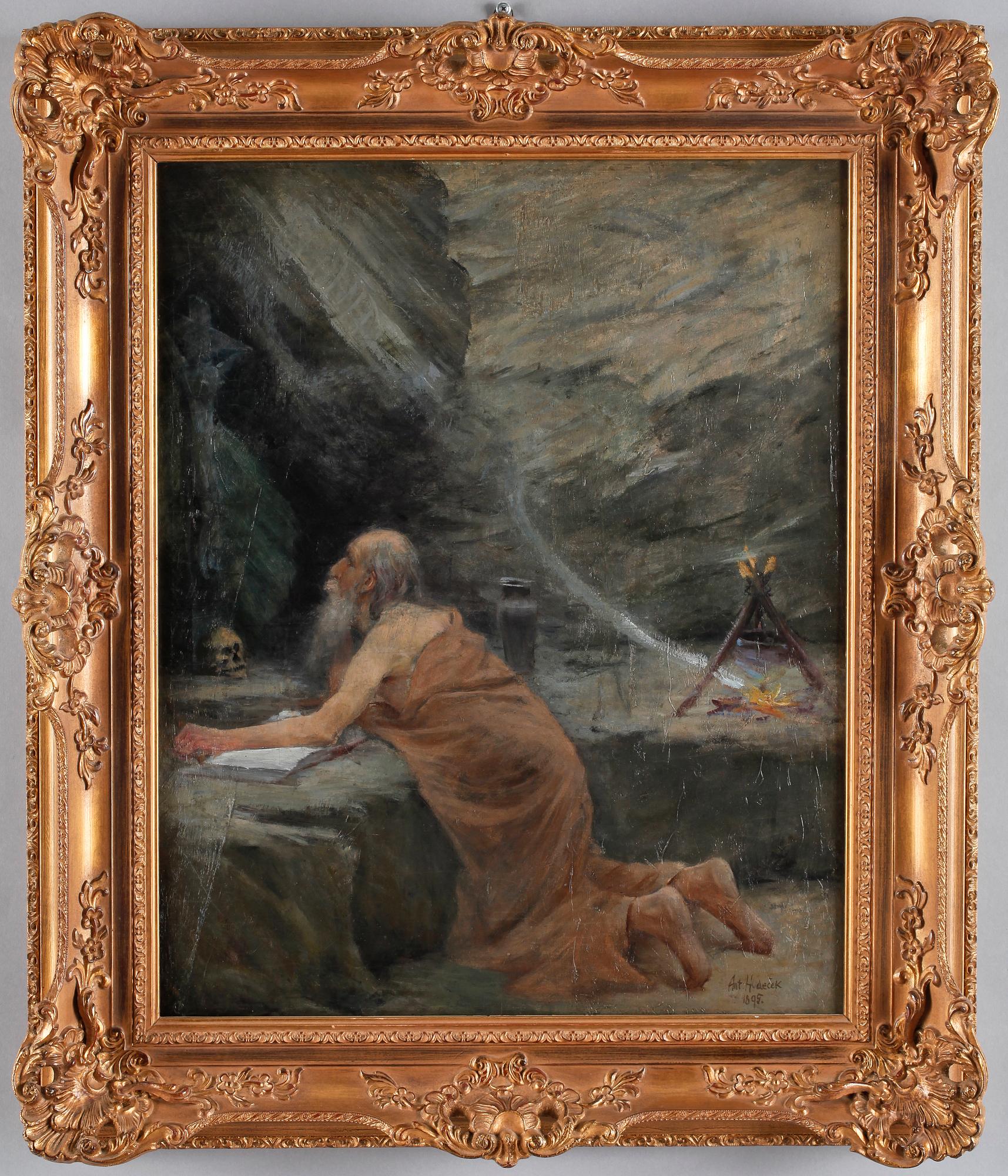ANTONIN HUDECEK, olja på duk, sign o dat 1895.