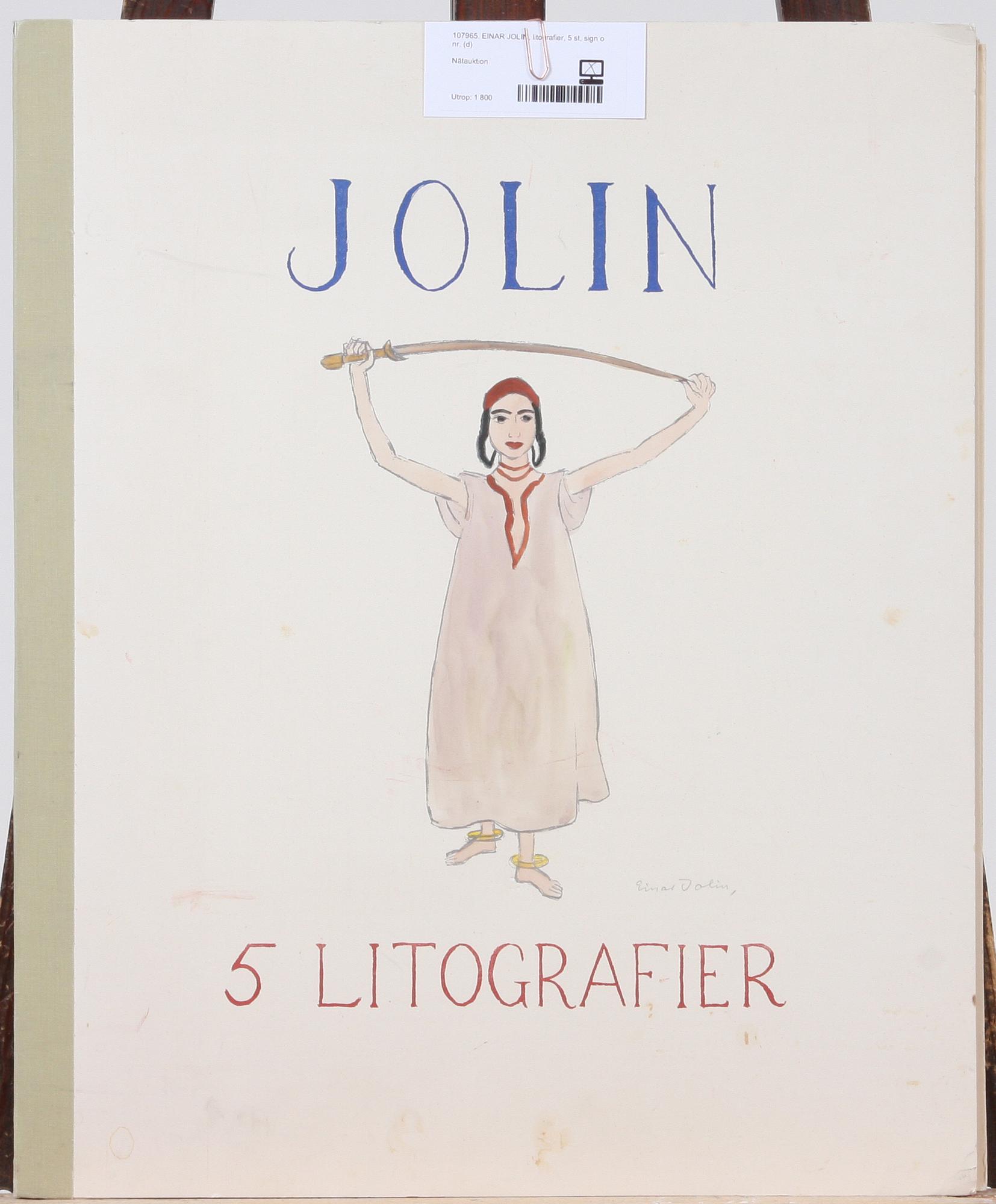 EINAR JOLIN, litografier, 5 st, sign o nr 172/ 250.