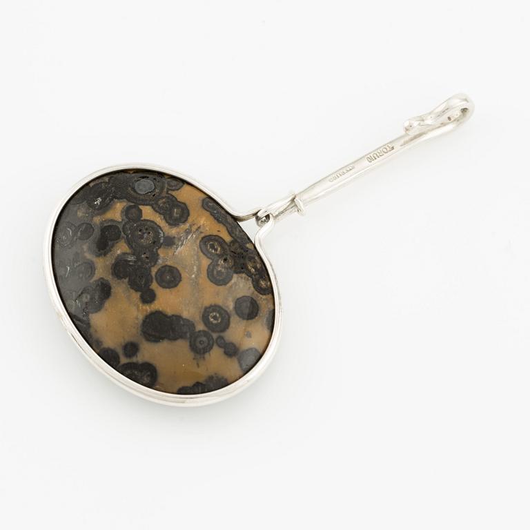 Vivianna Torun Bülow-Hübe, A sterling silver pendant with fossilised coral, Jakarta.