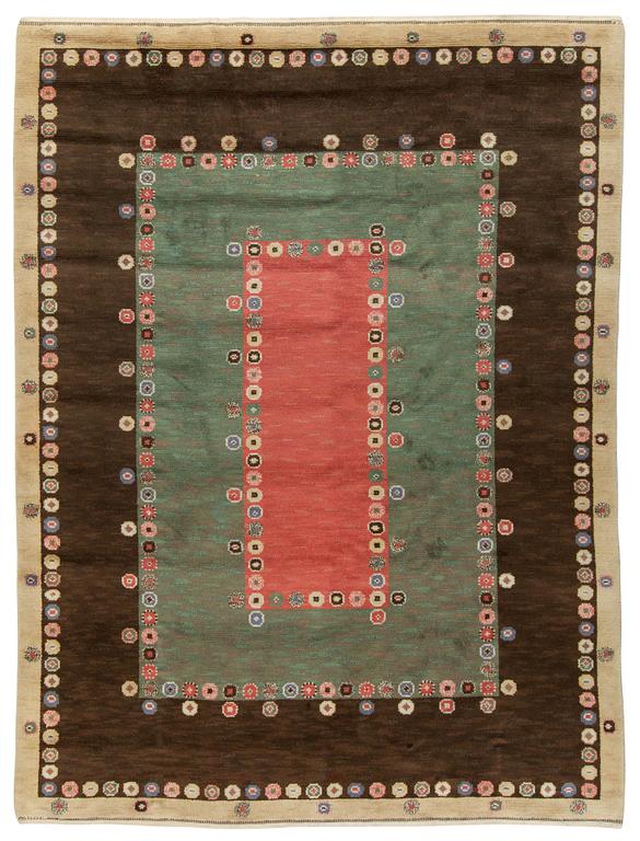 CARPET. "Tusenskönan" ("Bellis"). Knotted pile. 363,5 x 267 cm. Signed AB MMF.