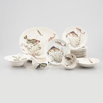 Fish service, 26 pieces, earthenware, "Fish", Johnson Bros, England.